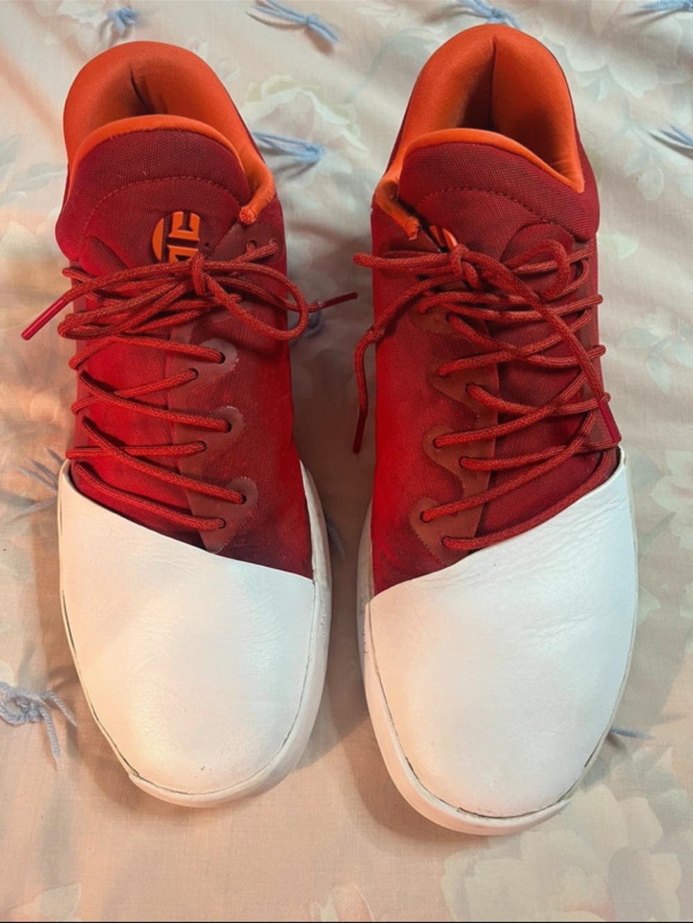 Adidas James Harden Men's Red and White Athletic Sneakers